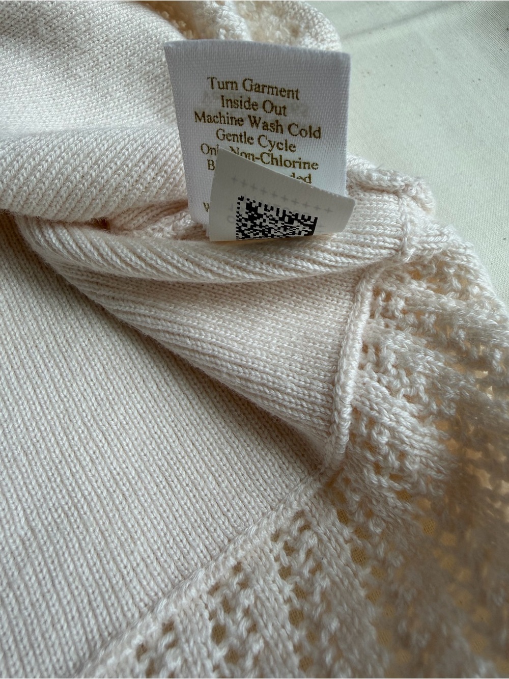 Caslon L Cream 100% Cotton Knit Tank Crochet Hem Sleeveless Top - Picture 6 of 11